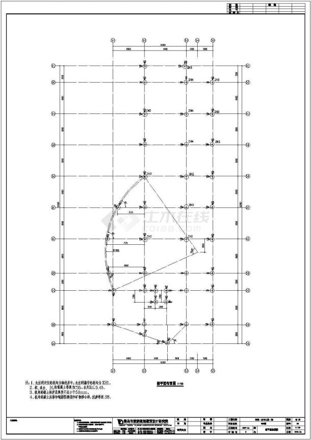 某三层框架结构小区结构设计施工图纸-图一