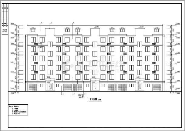 某地区6层框架结构住宅建筑设计施工图纸-图二