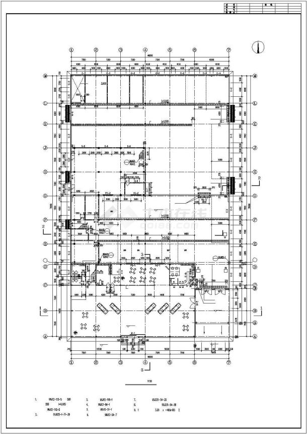 某地小型通用的本田汽车展厅建筑设计图-图二