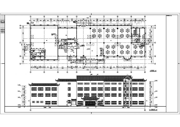 某地区三层框架结构餐饮楼建筑施工图_图1