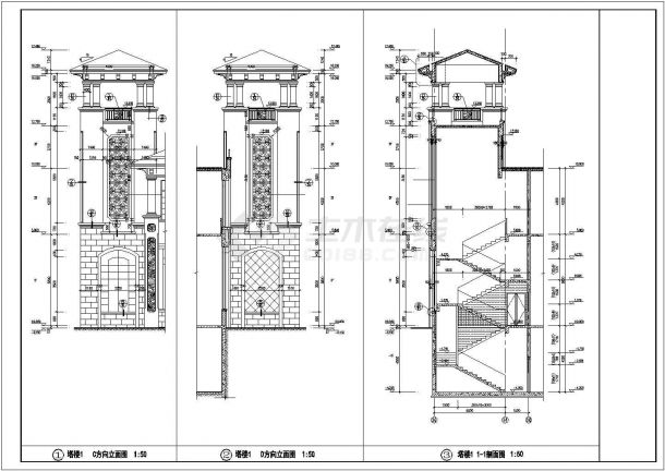 某地大型详细实用的会所建筑设计图（共19张）-图二