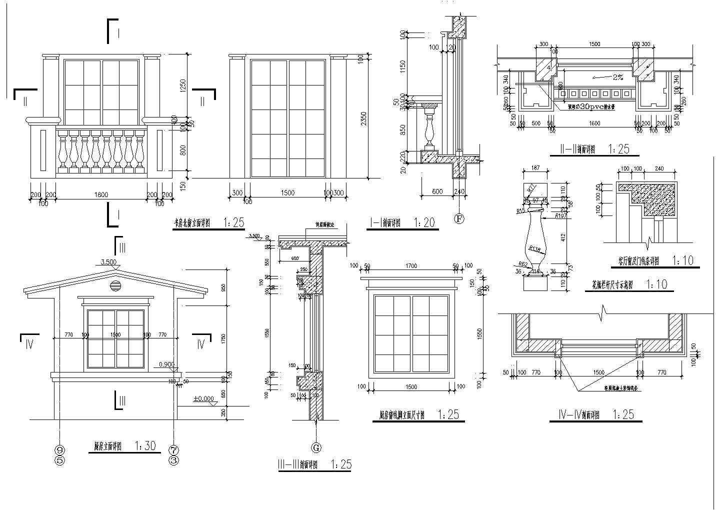 人气较高的双拼别墅建筑结构CAD图纸