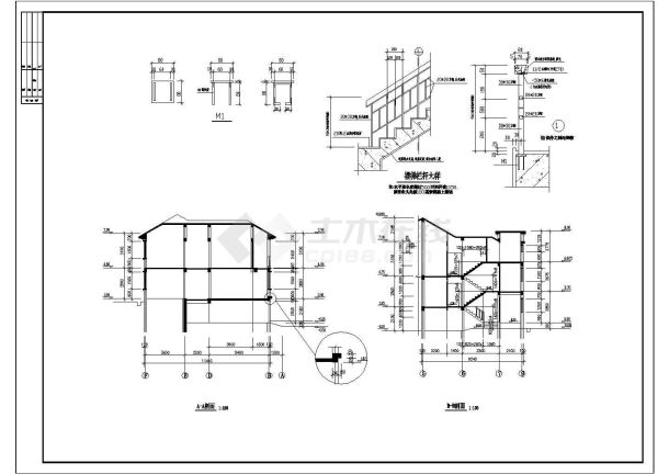 山体别墅建筑结构CAD图纸（全套）-图二