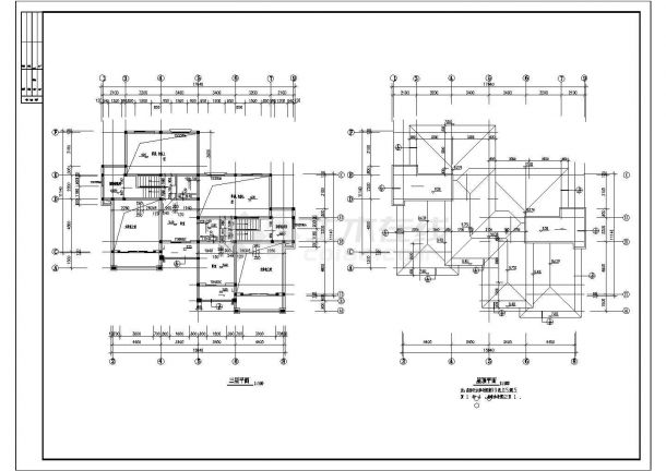 山体别墅北入口建筑结构CAD图(全套)-图二