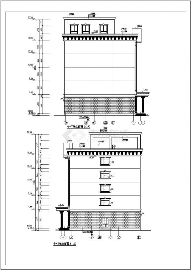 某地6层框架结构私人宾馆建筑设计方案图-图二
