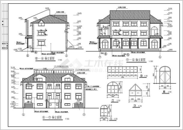实用的欧式错层别墅建筑结构CAD图纸-图一