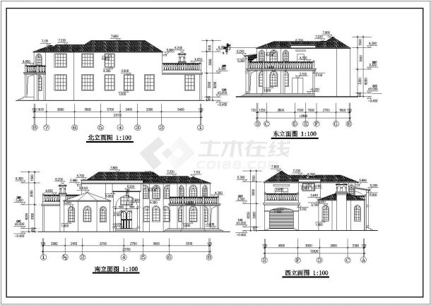 比较详细的欧式别墅建筑结构CAD图纸（全套）-图二