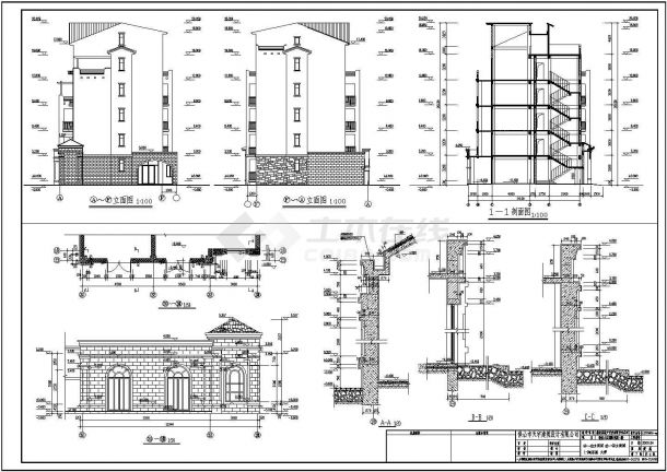 云南某五层框架结构住宅楼建筑设计方案图纸-图二