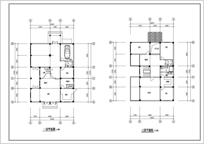 比较实用的木构别墅建筑结构CAD图纸_图1