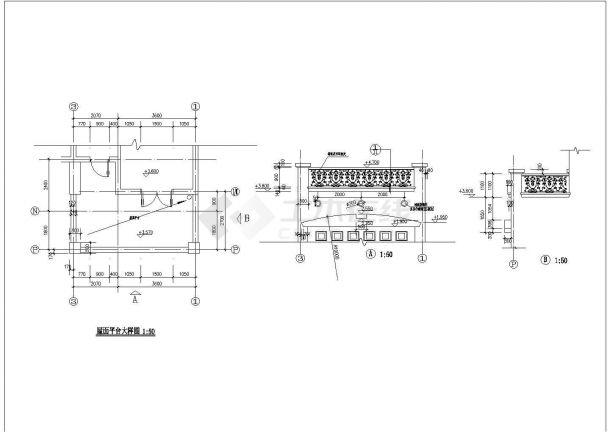 比较受欢迎的花园别墅建筑结构CAD图纸-图一
