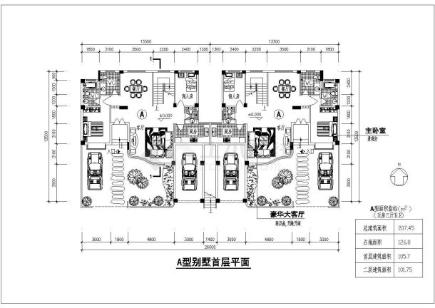 简单实用的叠加别墅建筑结构CAD图纸-图一