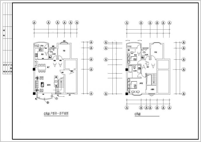 实用的别墅样板房建筑结构CAD图纸_图1
