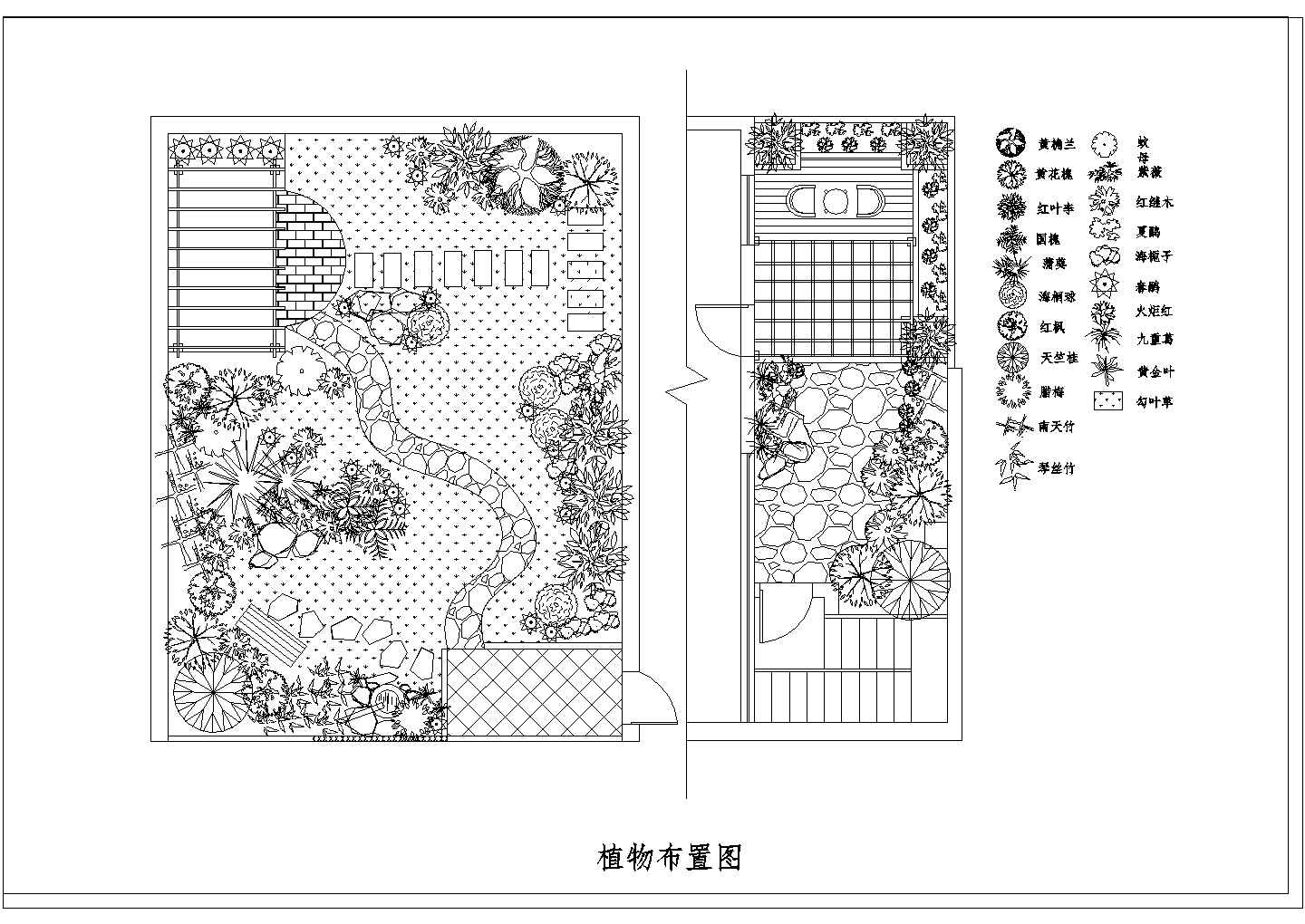 某地花园庭院景观园林设计图（共8张）