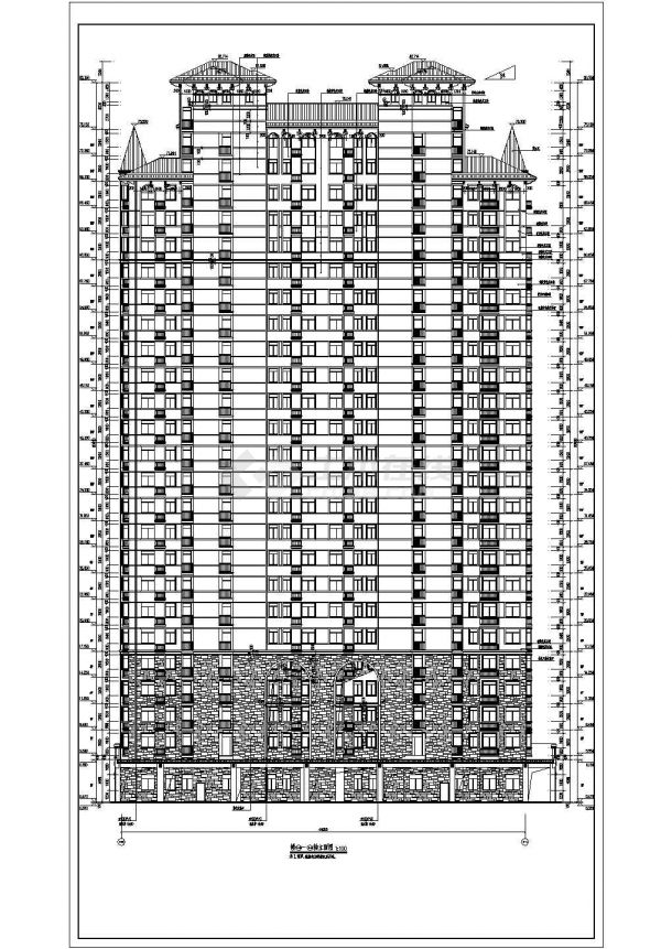 某地区高层剪力墙结构住宅建筑施工图-图二
