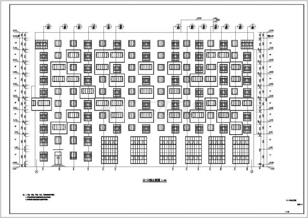 天津某公司11层框架结构宿舍楼建筑施工图-图二