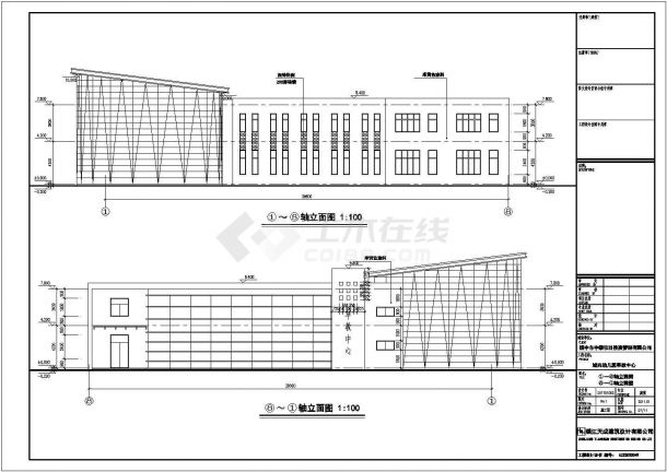 江苏省某三层框架结构幼儿园建筑设计施工图-图一