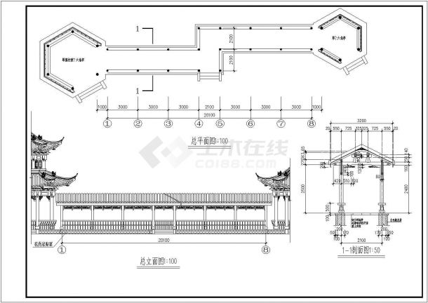 某地小型廊亭建筑图（含设计说明）-图一