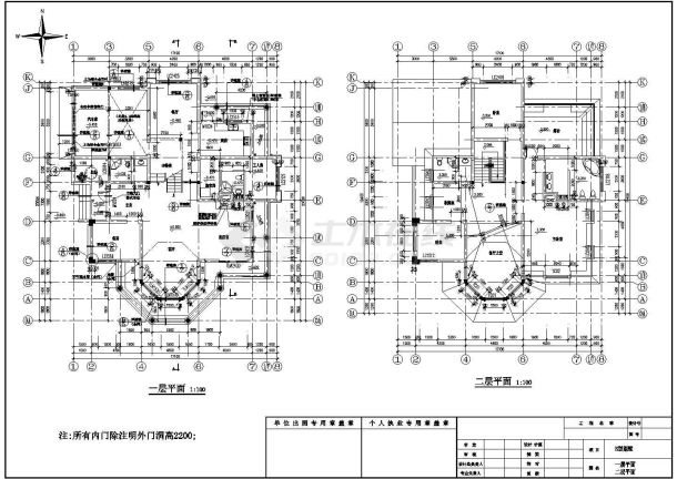 某地欧式别墅B型建筑设计施工图纸-图二