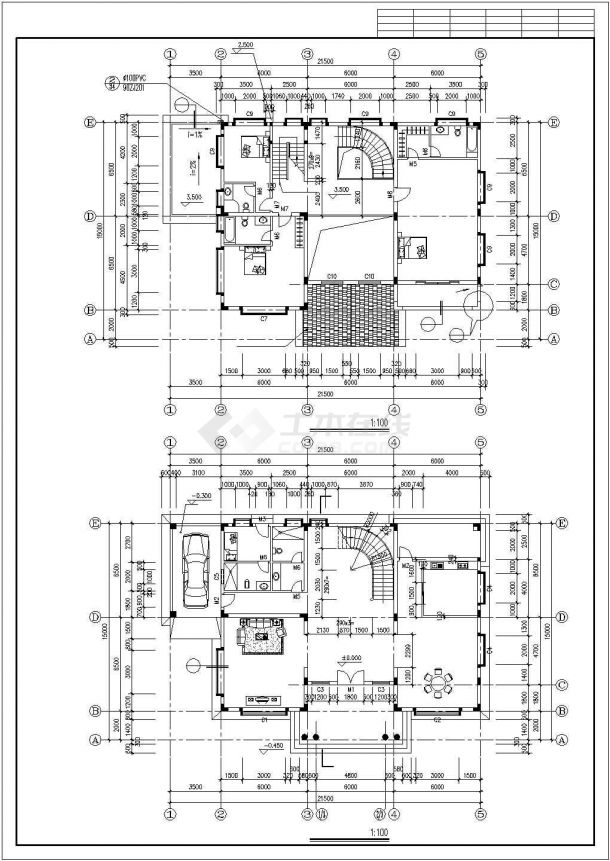 某城区私人别墅建筑设计规划施工全图-图二
