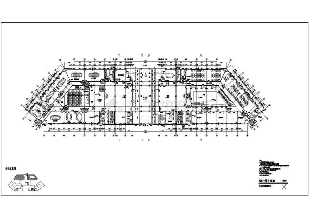 某地多层框架办公综合体建筑施工图纸（共6张）-图一