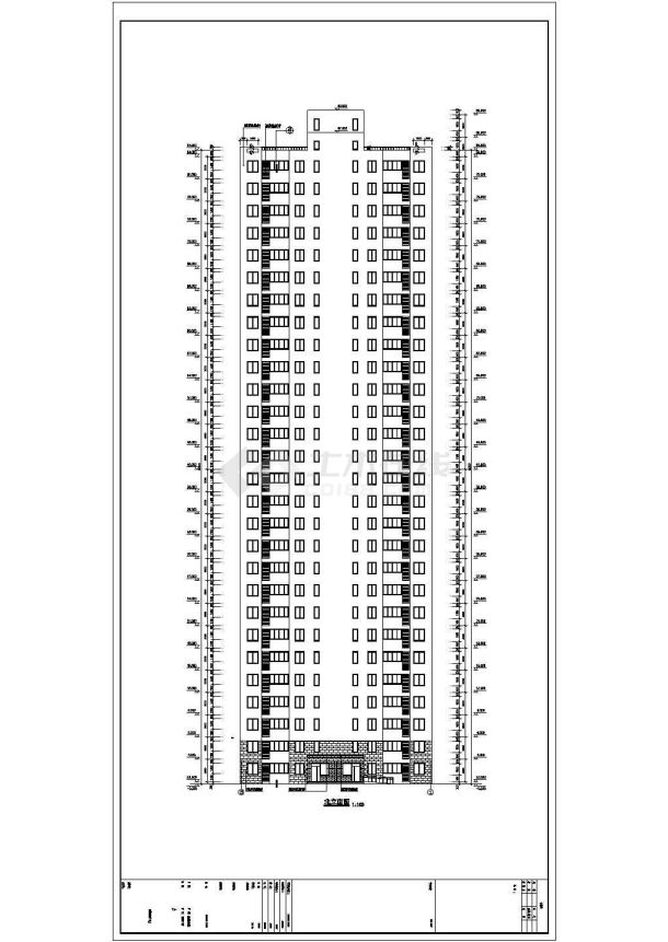 某地区二十八层住宅楼建筑设计方案图-图一