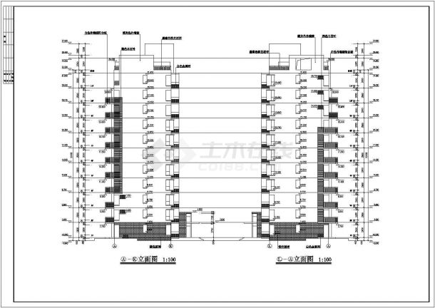 秀枫山庄17栋小高层建筑施工图（含设计说明）-图二