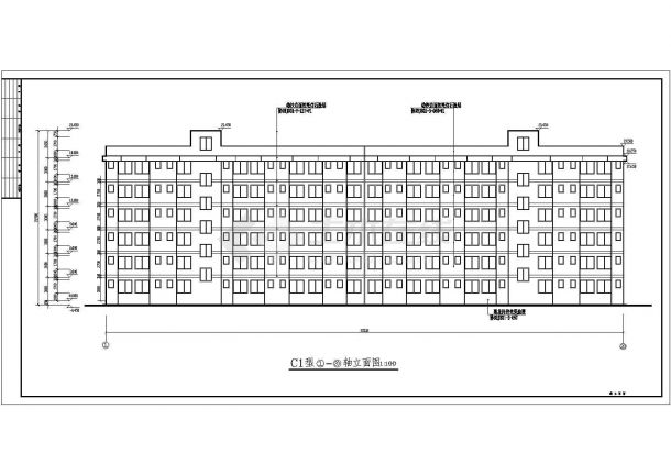 某地区6层砖混结构宿舍楼建筑设计方案图-图二