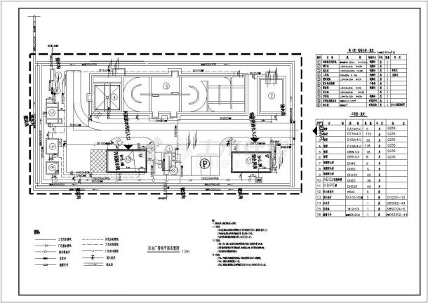 某污水处理厂厂区管线总平面布置图-图一