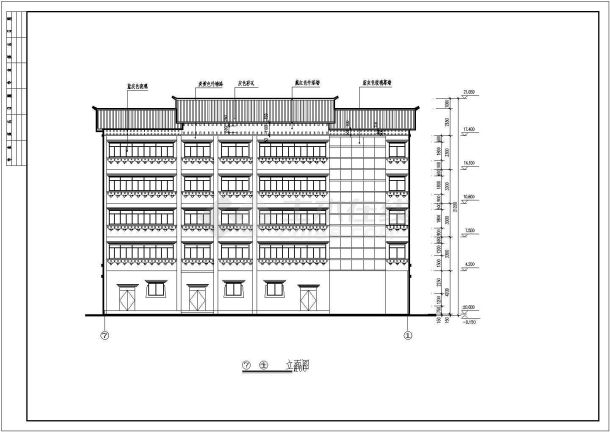 某地小型藏式外观建筑图（共3张）-图二