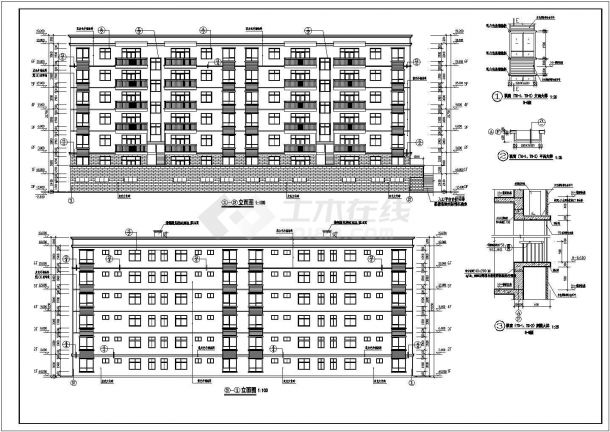 某地区6层框架结构住宅楼建筑设计方案图-图一