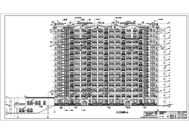 湖南省某地14层框架结构综合商业办公楼建筑设计施工图纸-图一