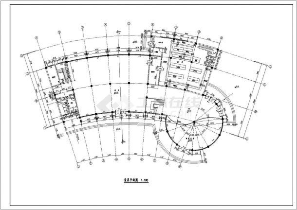 某地大型多层饭店建筑施工图（共7张）-图一