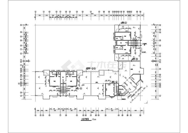 某地六层L型混合户型住宅楼cad设计图-图二