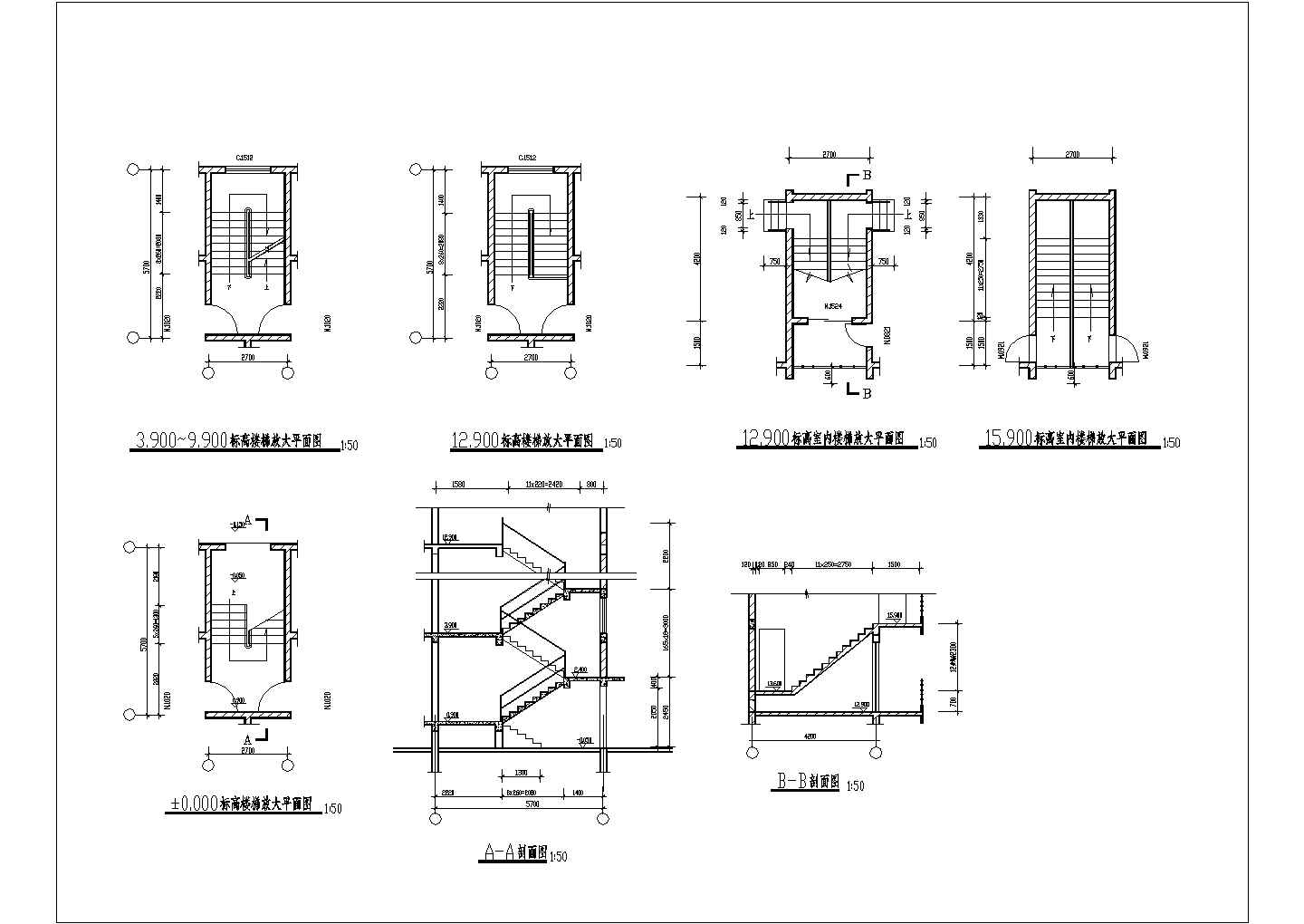 某地六层L型混合户型住宅楼cad设计图