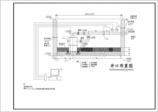 某小区供热换热站设备布置设计图和电器系统原理图-图二