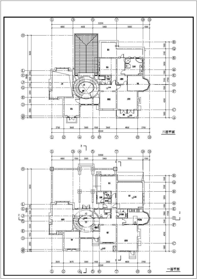 某城市豪华的欧式别墅建筑施工图纸_图1