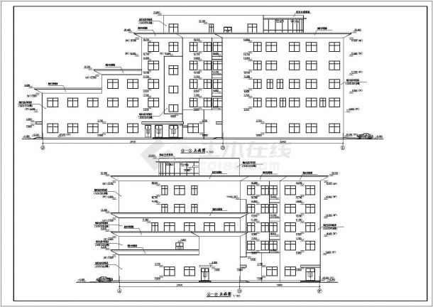 某地五层框架结构酒店建筑设计施工图纸-图二