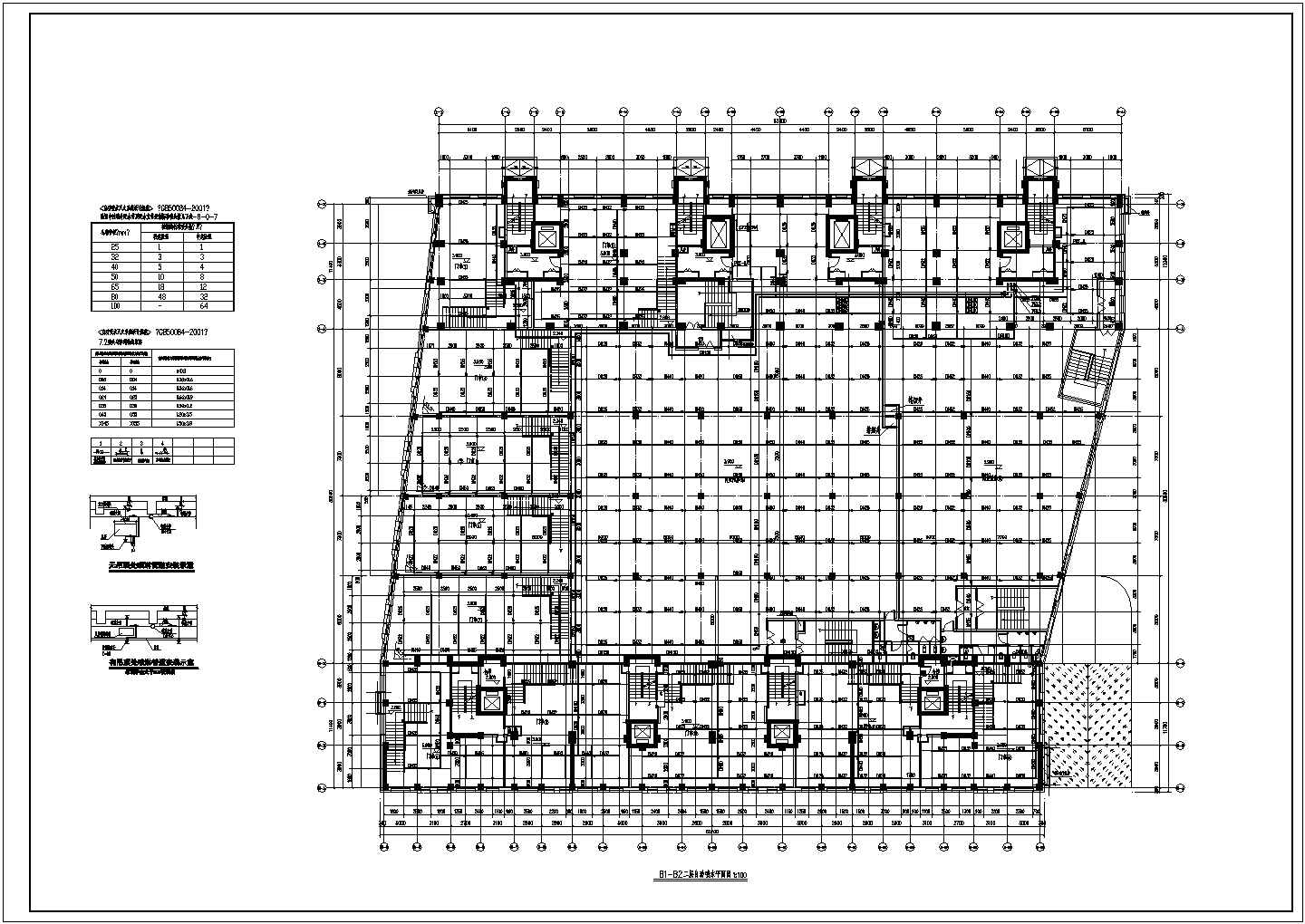 某16层建筑给排水消防平面图和给水排水消防系统图