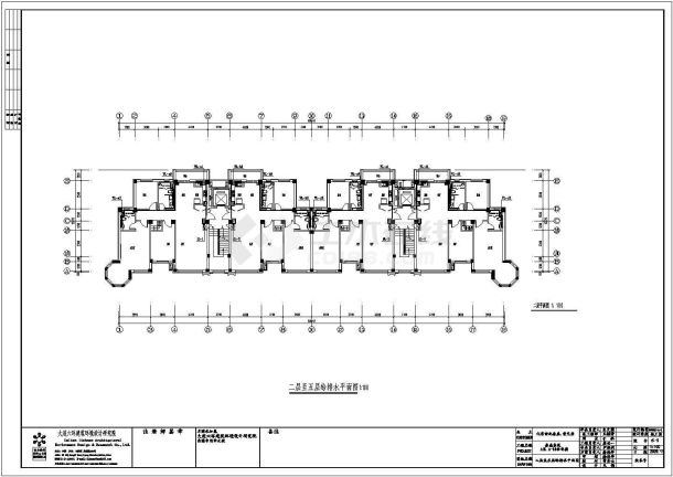 某小区5层建筑给排水平面图系统图-图一