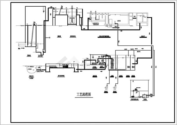 某污水处理厂MBR工艺污水处理设备工艺流程图-图一