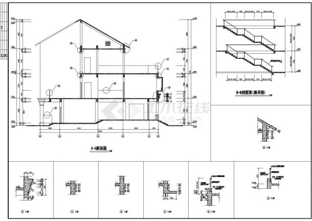 某地小型别墅方案建筑施工总图纸（含建筑设计说明）-图一