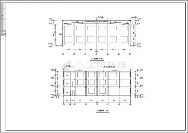 某地区单层排架结构厂房建筑施工图-图二