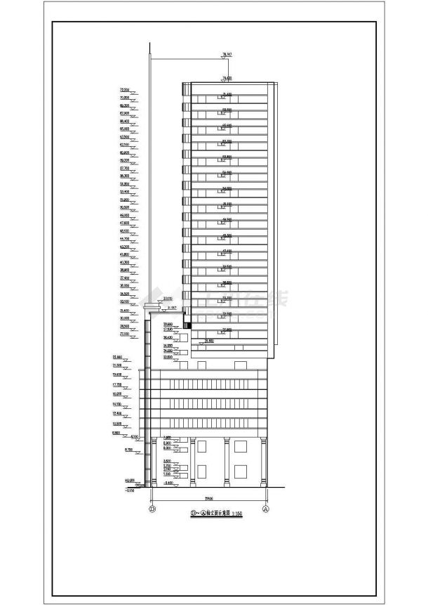 某地22层框架结构办公综合楼建筑设计方案图纸-图一