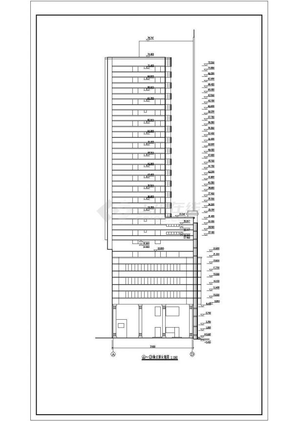 某地22层框架结构办公综合楼建筑设计方案图纸-图二