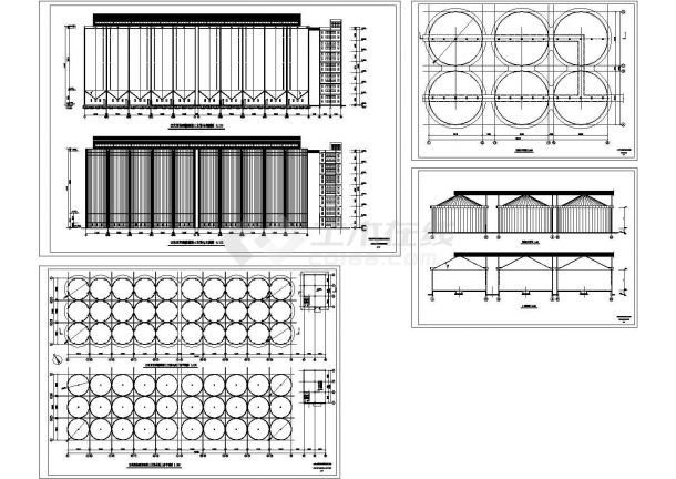 某12米直径钢筋混凝土结构粮食筒仓设计cad建筑方案图（大院设计）-图一