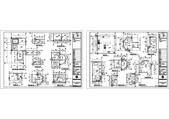 三层E型别墅样板房建筑施工cad图，共七张_图1