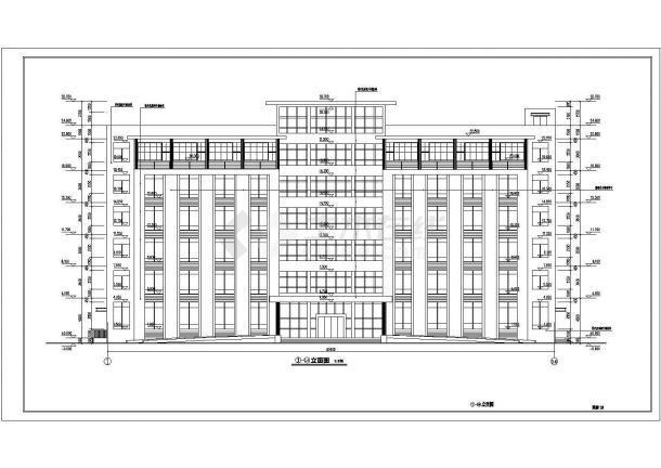 某厂区6层框架结构办公楼建筑设计方案图纸-图一