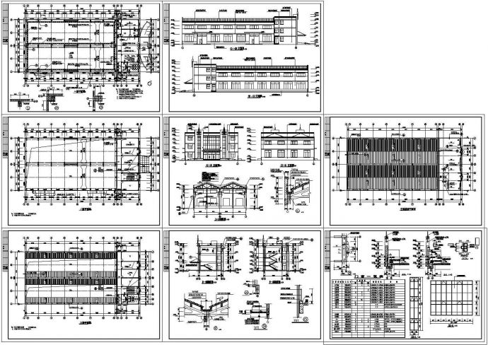 某三层工业厂房设计cad全套建筑施工图（标注详细）_图1