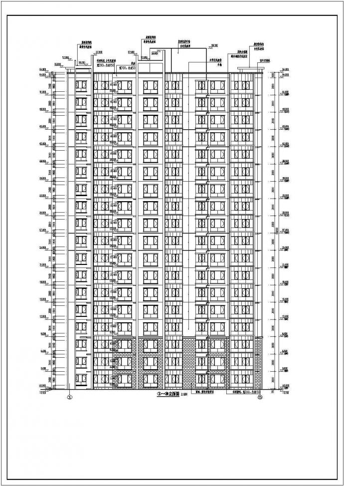 北方某十八层住宅楼建筑设计方案图_图1