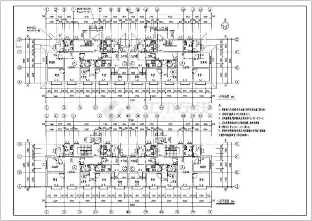 某地两层砖混结构公共租赁房建筑设计施工图纸-图二